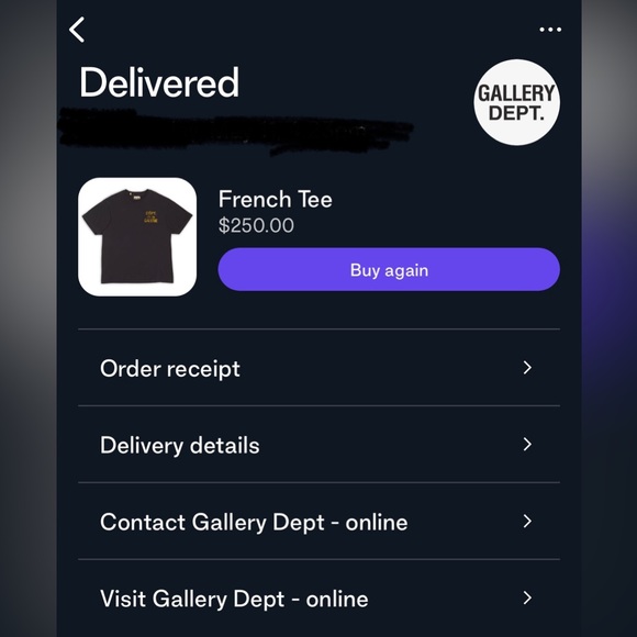 ❌SOLD❌ Gallery Dept. “French” Tee. New with tags. Authentic. Proof of purchase. - Picture 5 of 5